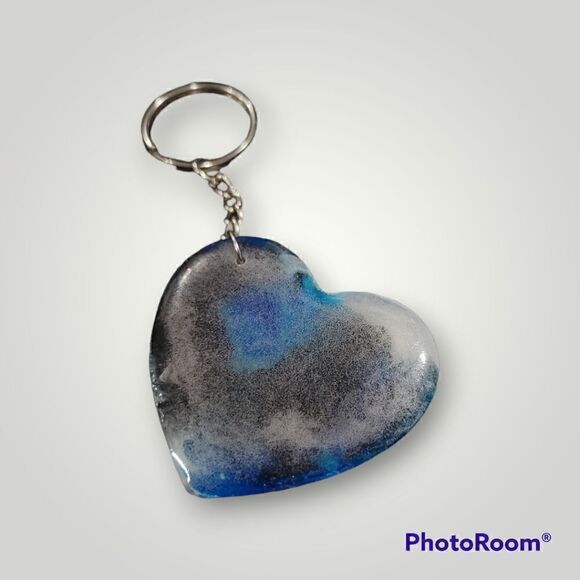 KINGS Blue Ink Heart Keychain (Z170) - Picture 7 of 8